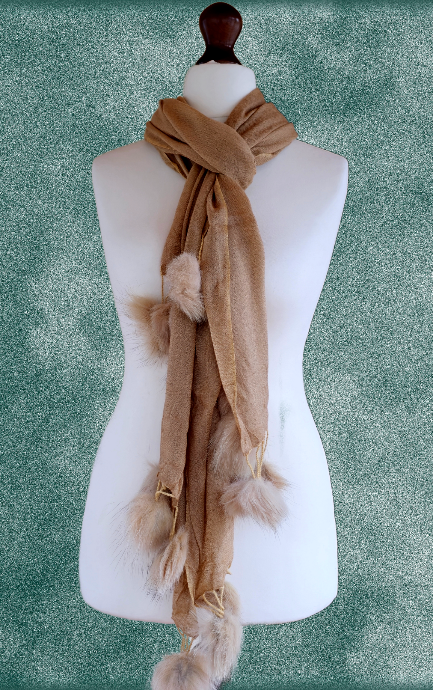 Whimsical Charm Wool Micron Pom Pom Stole