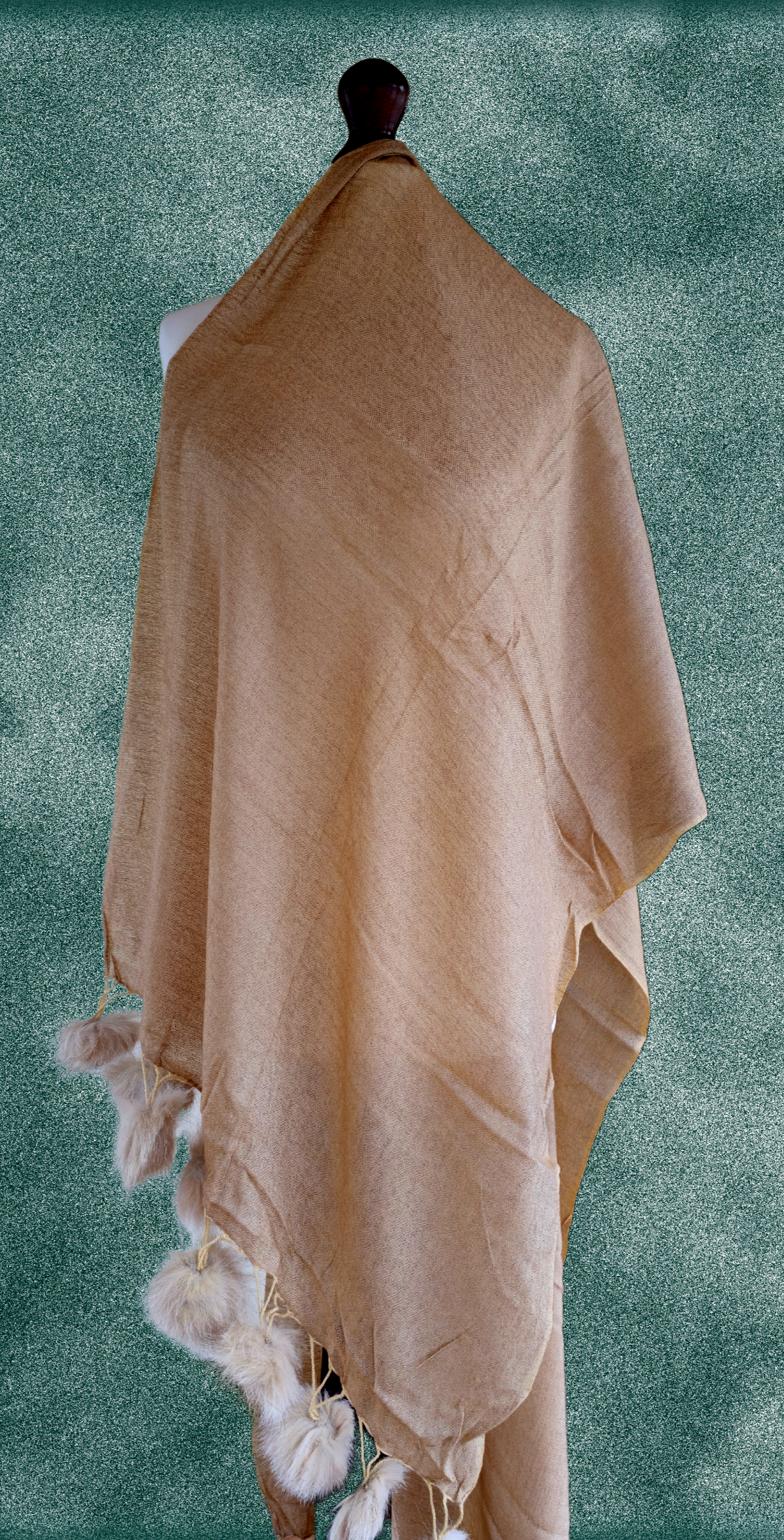 Whimsical Charm Wool Micron Pom Pom Stole